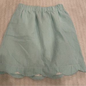 Lauren James Mint Seersucker Gingham Lined Skirt Scallop Edged Size Small